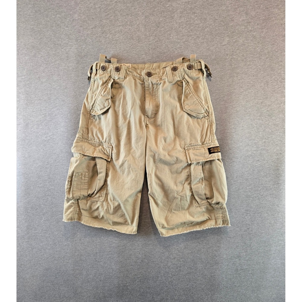 Polo Jeans Co Ralph Lauren Cargo Shorts Mens 30 Tan Vintage Y2K Military Surplus